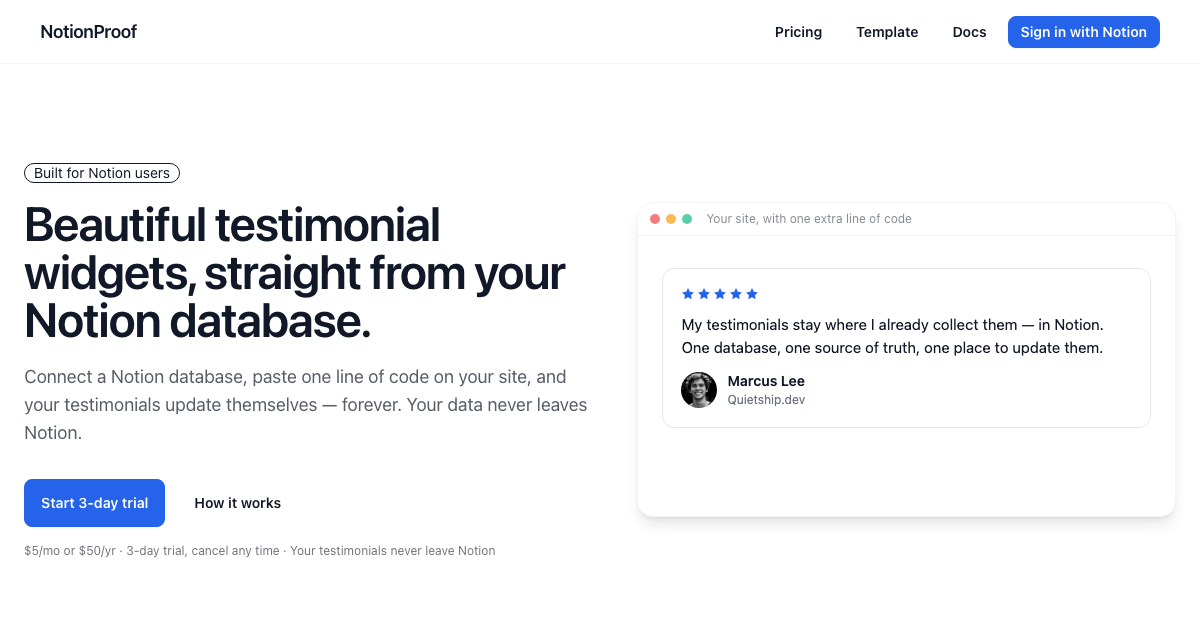 NotionProof screenshot 1